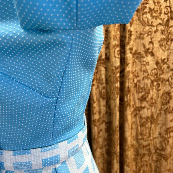 AWESOME Vintage 60' 70' Mod Dagger Collar JC Penny Light Blue Pockets Dress - Picture 6 of 16